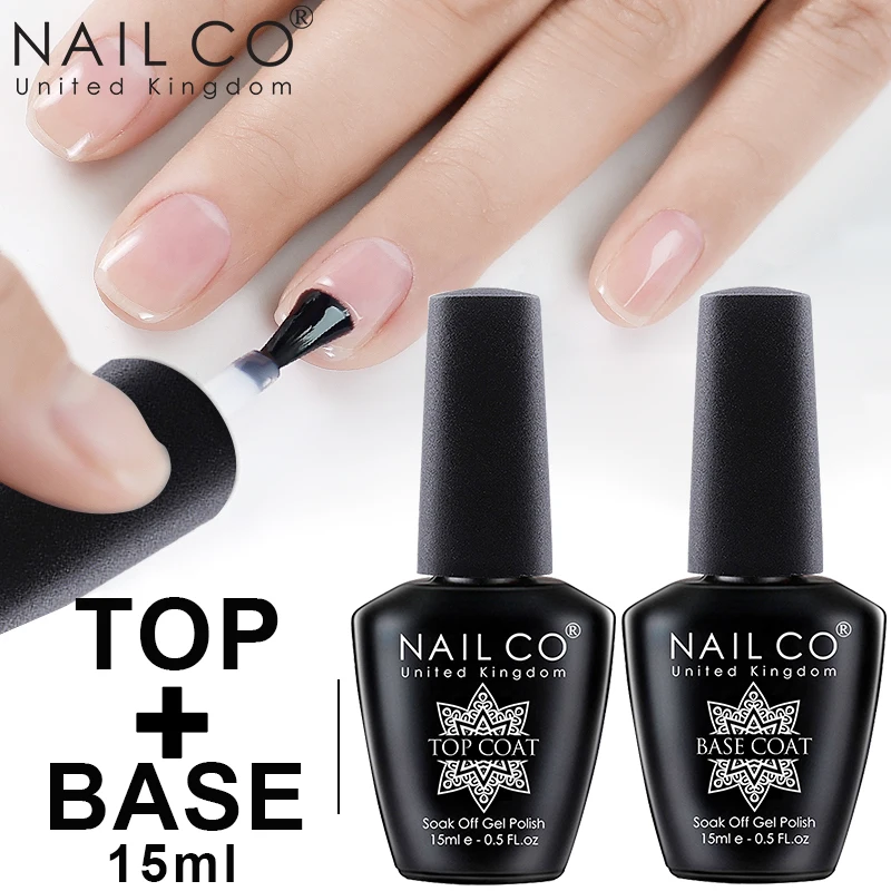 

NailCo 15ml Matte Top Base Coat Set Nail Gel Polish Varnish Nail Art Remover Gel Primer Velvet Tempered Top Coat Nail Kit 8/10ml