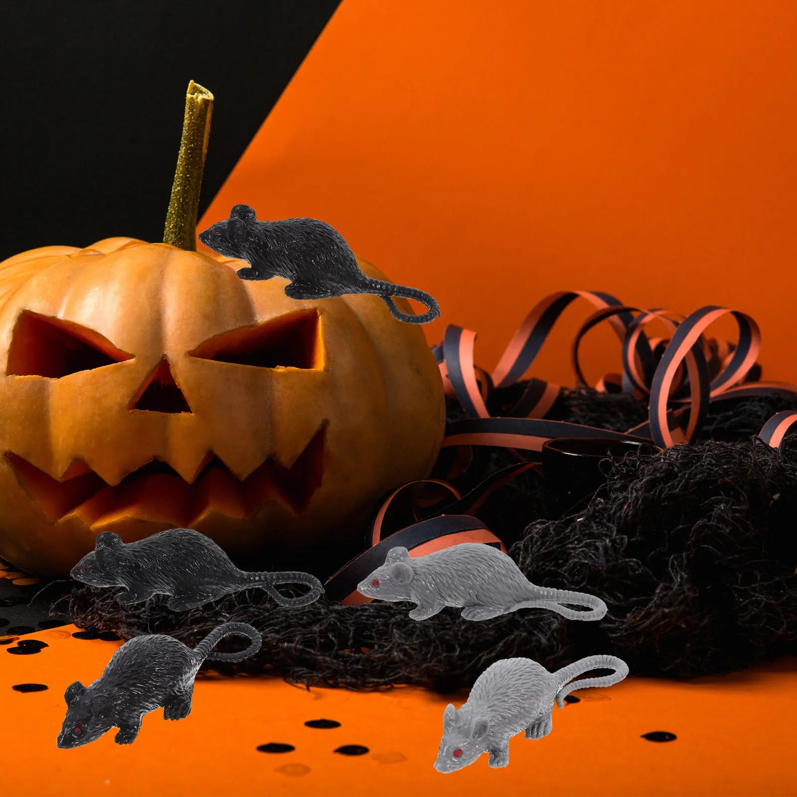 

20Pcs Realistic Plastic Rat Simulation Halloween Decorations Lifelike Small Fake Rats Prank Props Haunted House Scary Display