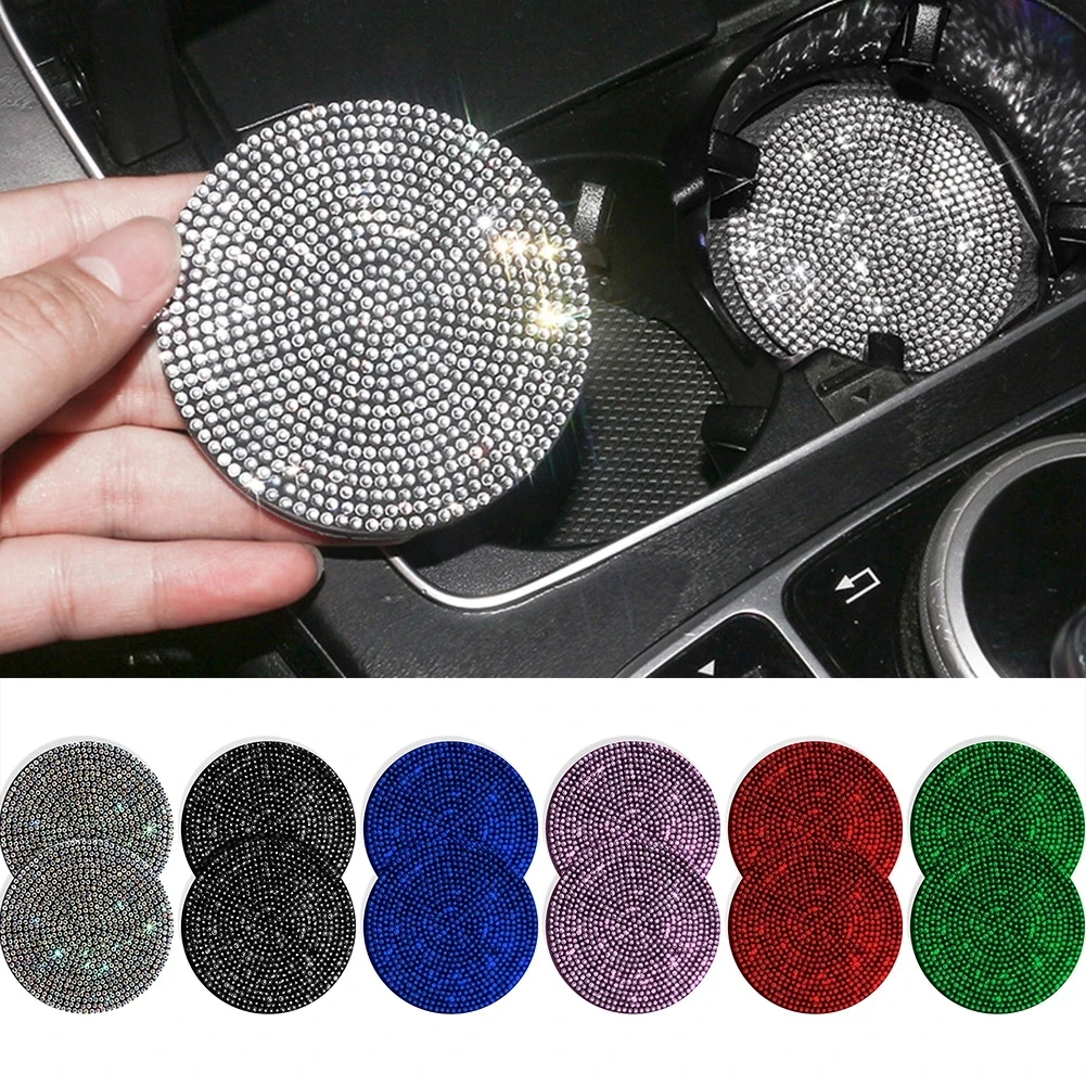 New Luxury Car Water Cup Bottle Holder Anti-slip Mat Pad Silica Gel Non-slip Auto Stuff Bling Car Interior Accessories for Woman