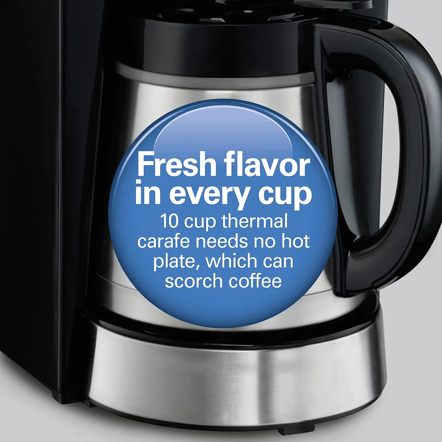 Cafeteira programável com jarra térmica de 10 xícaras, 3 opções de cerveja, desligamento automático, pausa e despeje, aço inoxidável (46899R)