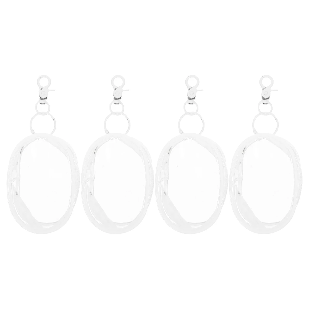 

4 Pcs with Baby Walking Charging Cable Storage Bag Clear Display Case for Figures Showcase Keychain Pouch Pvc Collector