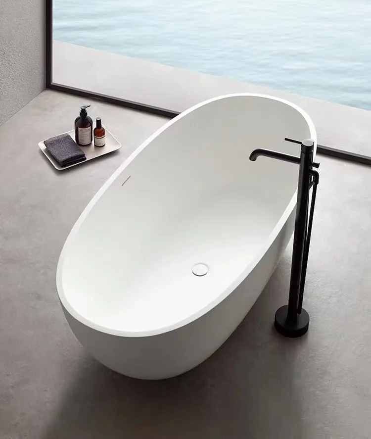 

Modern Hotel Project Factory Sale Solid Surface Bathtub Bathroom Freestanding Bath Tub