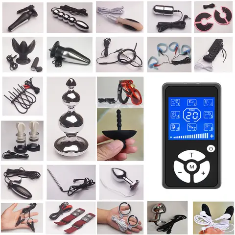 Electro Nipple Clamps Cockring,Electrostimulation Anal Butt Plug, Electric Shock Penis Ring/Plug Stimulation,E stim BDSM Sextoys