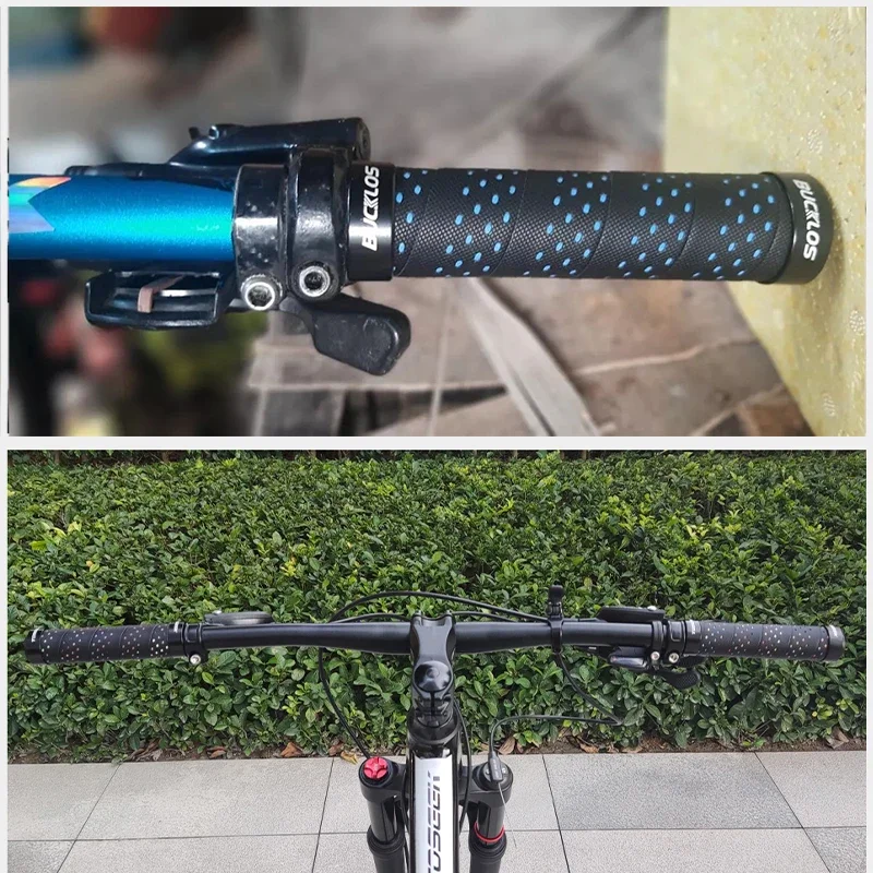 BUCKLOS Bike Handlebar Grips PU Non-slip Bicycle Grips Tape Comfortable Handlebar Cover Lock Absorption Handle Bar Grip MTB Cuff