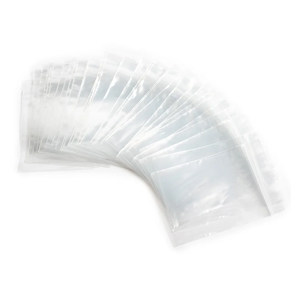 100pcs Resealable Zip Bags Self Seal Plastic Bags Small Clear Bags Baggies Baggy Grip For Food Storage Food Packaging