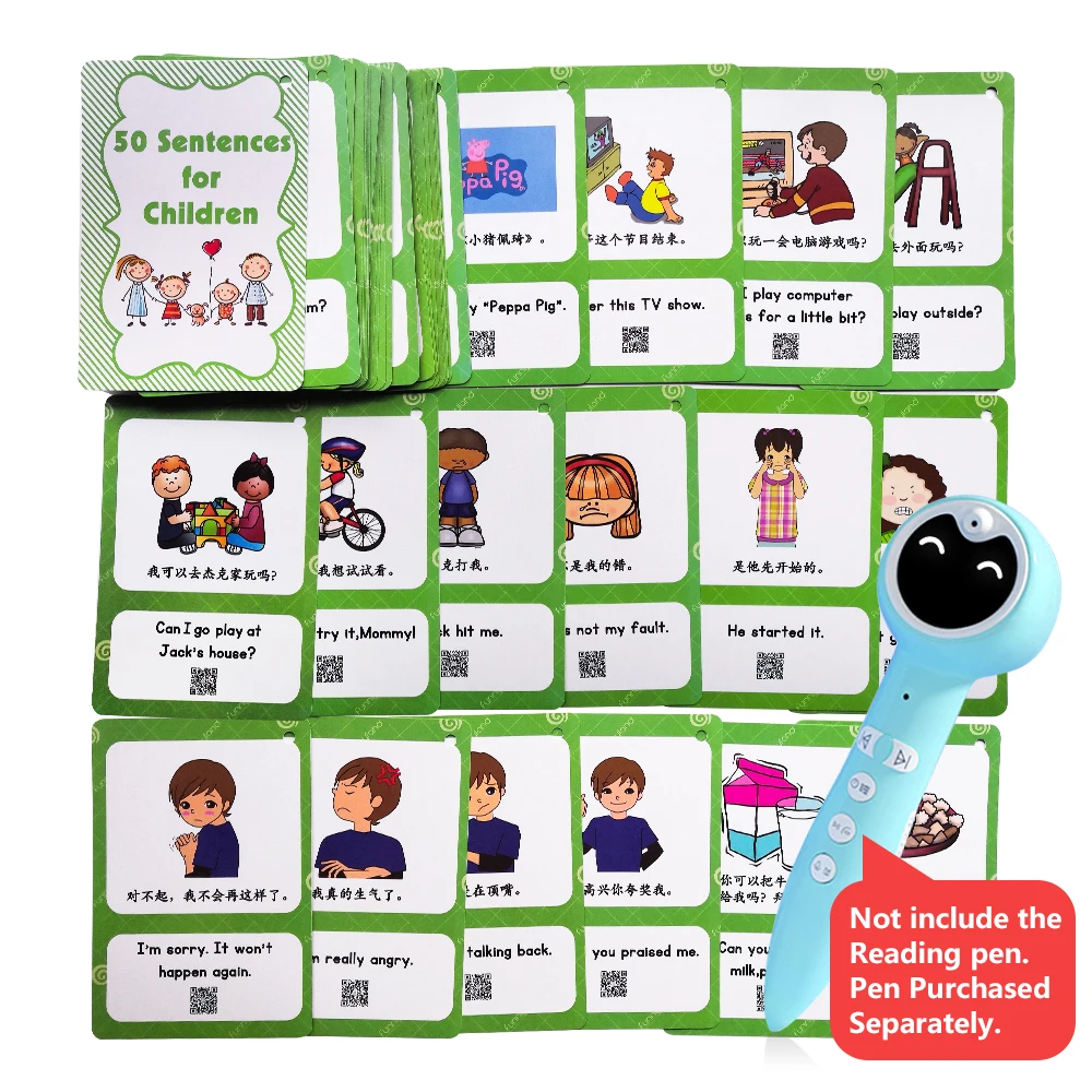 Tarjetas de idiomas para niños, tarjetas Flash de aprendizaje en inglés, diestros, verbios tensos, Nouns, versátiles, Antonym