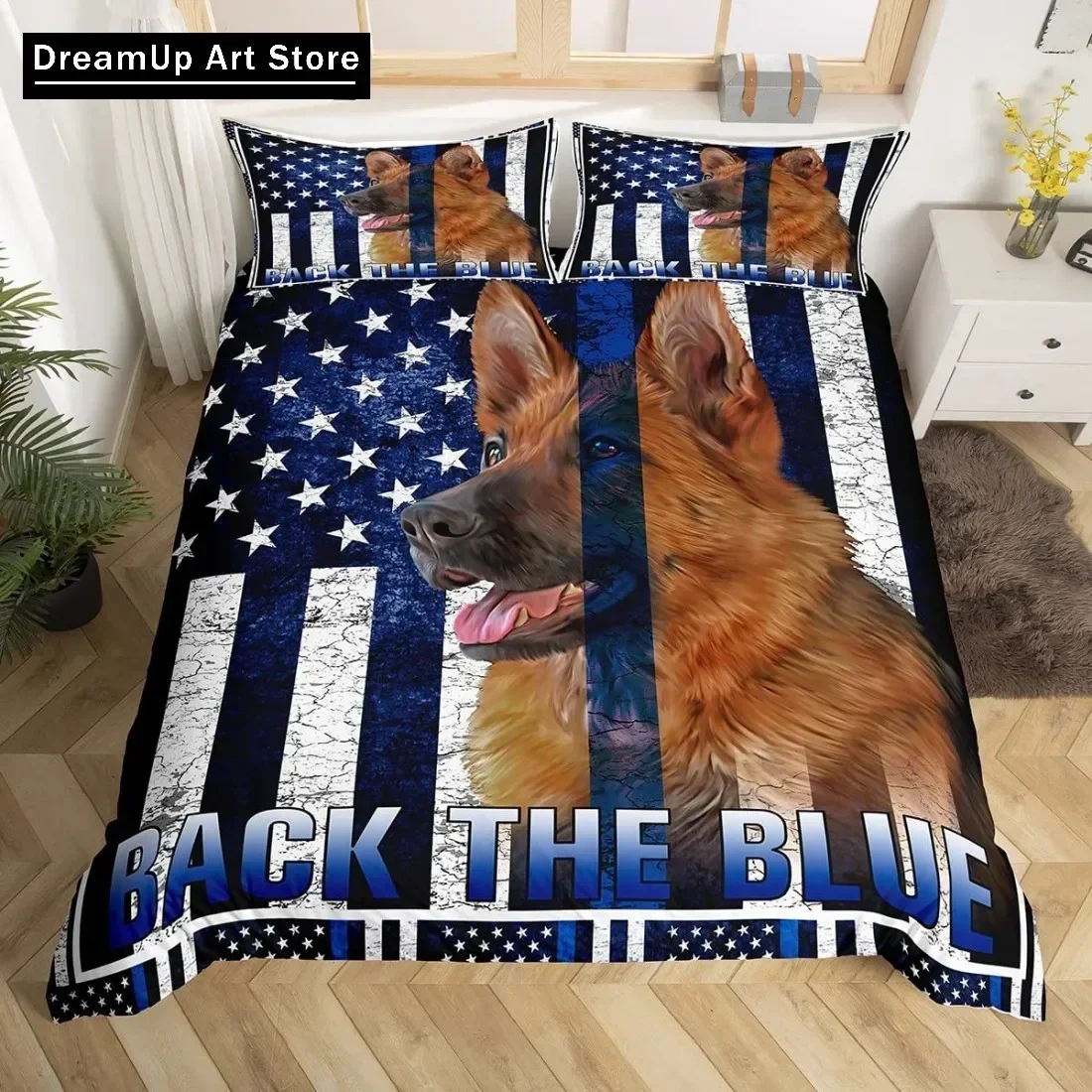 

German Shepherd Police Dog Animals Duvet Cover Bedding Set Bed Set Quilt Cover Twin Single Full Queen King Size Boys Adult