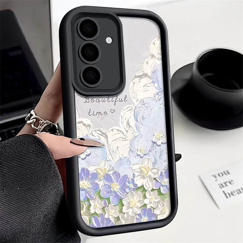 Painting Flower Case For Samsung Galaxy S24 S25 S26 S23 S22 S21 Ultra S20 FE A17 A37 A57 A15 A35 A16 A36 A54 A55 A56 5G Cover