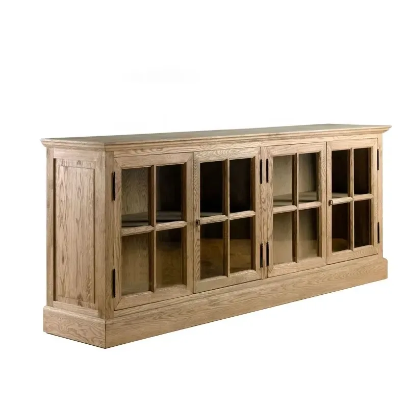American RH solid wood retro restaurant sideboard 4 door locker
