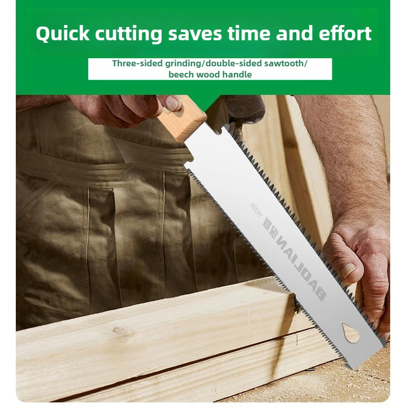 Japanese Style Hand Saw Single/Double Sided Fine Tooth Wood Saw SK5 Steel Flexible Hand Saw Garden Hand Tool for Woodworking