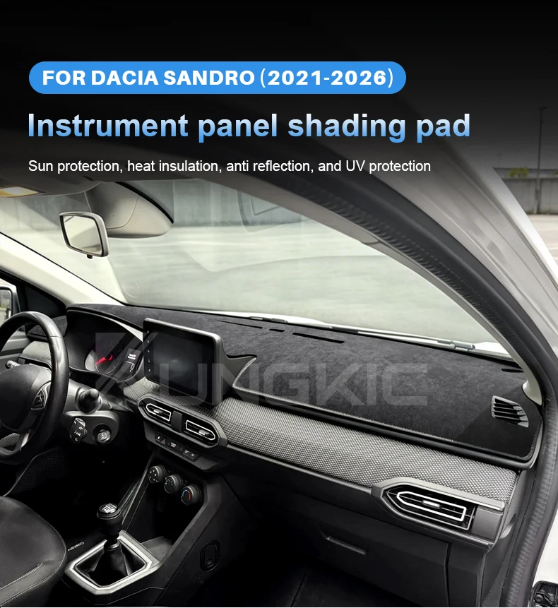 Für Dacia Sandero 3/Sandero Stepway III 2021 2022 2023 2024 2025 2026 Dacia Jogger Sommer-Armaturenbrettmatte, Lichtschutzmatte – Detail 1
