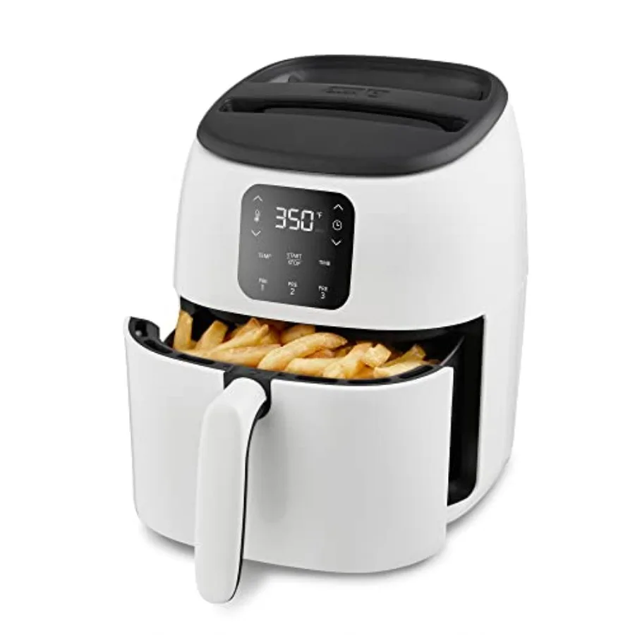 

Compact Digital Air Fryer with Auto Shut-Off - White 2.6 Quarts - Tasti-Crisp Technology - Ideal for Small Spaces - Crisp Resul