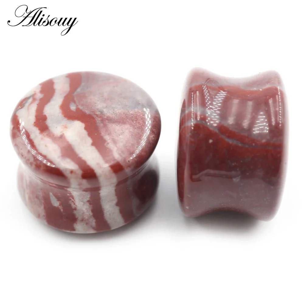 1 Piece Natural Stone Double Flared Curved Ear Tunnels Plugs Flesh Stretcher Expander Gauges Earrings Piercing Body Jewelry