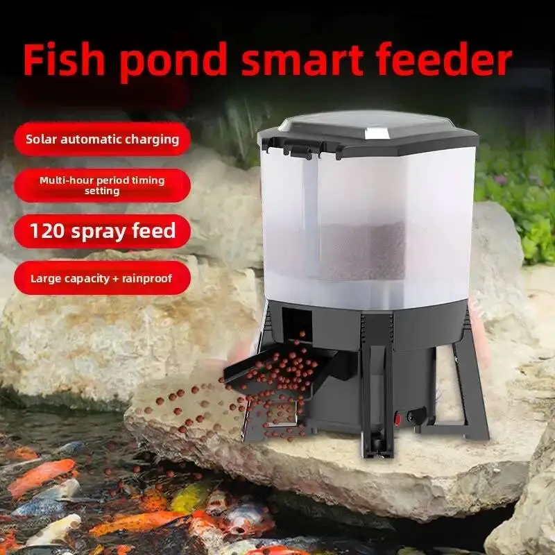 SUNSUN Solar Automatic Koi Pond Intelligent Regular Feeding, Indoor And Outdoor Large-Area Fish Feeder
