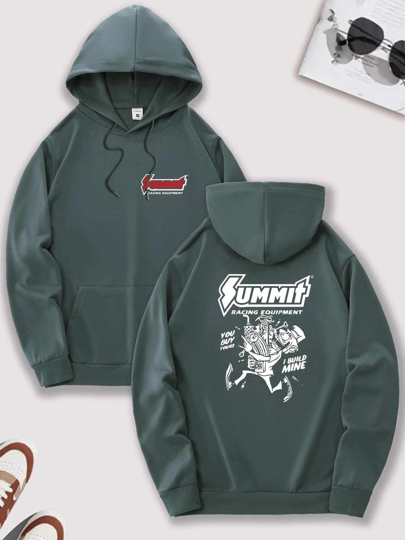 

Men'S Casual Pullover with Kangaroo Pocket Comfortable Wear Outdoor Activity Outdoor Graphic Hoodie Stretchable Fabric Clothing