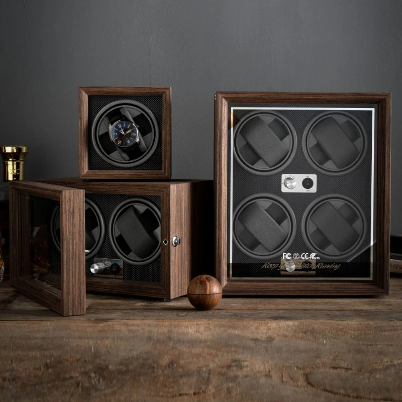 Winder Watch Box Wooden Vertical Automatic Mechanical Watch Winder Electric Table Box 3 Gears Adjust Watch Cabinet Gift Show