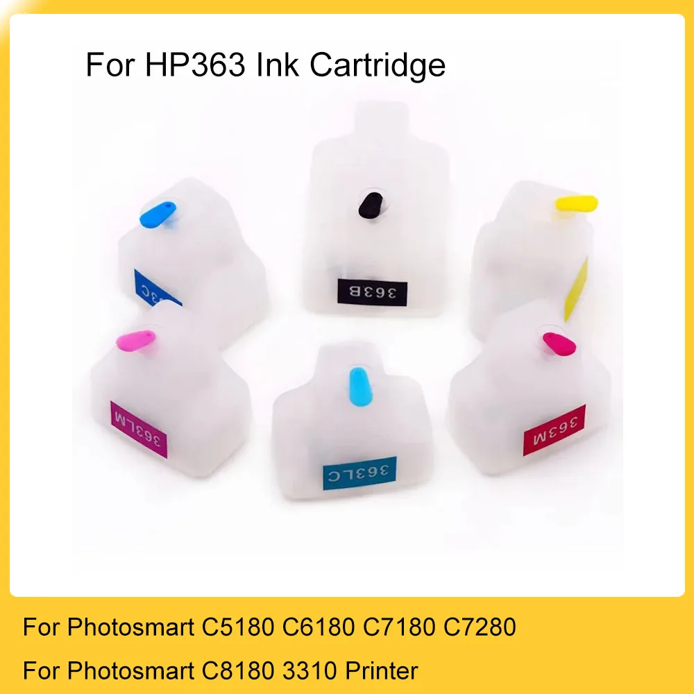 for HP363 Refillable Ink Cartridge  For HP Photosmart C5170 C5173 C5175 C5180 C6180 C7180 C7280 C8180 3310 C5160 for hp363 Ink