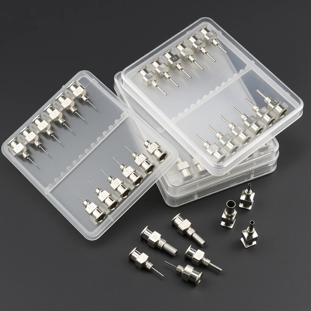 12 Pack Industrial Stainless Steel Dispensing Needle Tip Blunt 6.5mm Glue Needle for Refilling Glue Syringe 8G-30G 1/4 Inch