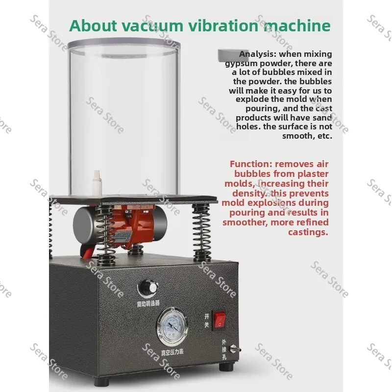 Jewelry Vacuum Casting Machine with Vibration and Gypsum Suction for Gold Silver Mold Making Equipment