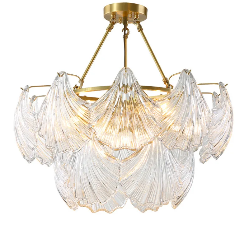 

Simple atmospheric crystal restaurant shell lamp, designer