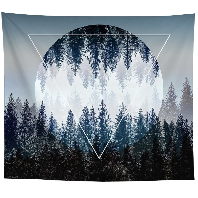 Wall Hanging Tapestry Psychedelic Nature Mountain Seascape Fog Forest Landscape Living Room Bedroom Home Decor