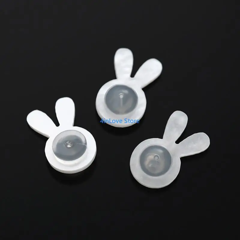 T4MD Nonslip Rabbits Ear Earring Backs Acrylic Support For Drooping Jewelry Fix