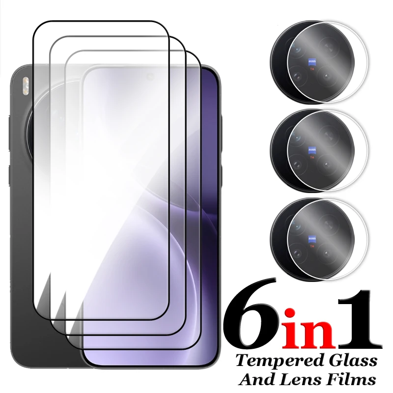 

6in1 For Vivo X300 Pro Glass For Vivo X300 Tempered Glass 2.5D Full Cover Screen Protector For Vivo X300 Pro Lens Film