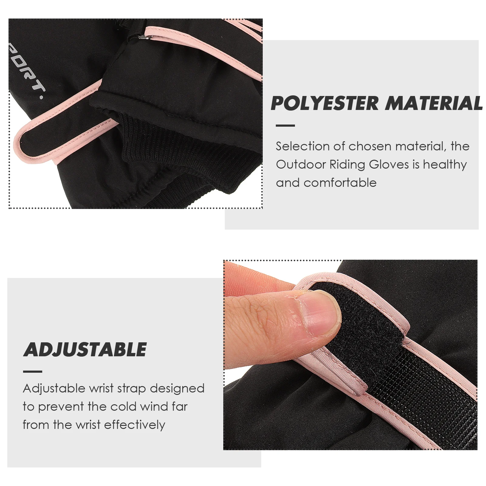 

1 пара толстых теплых лыжных перчаток, уличные перчатки для верховой езды, противоскользящие зимние лыжные варежки с сенсорным экраном, лыжные варежки, варежки для сноуборда