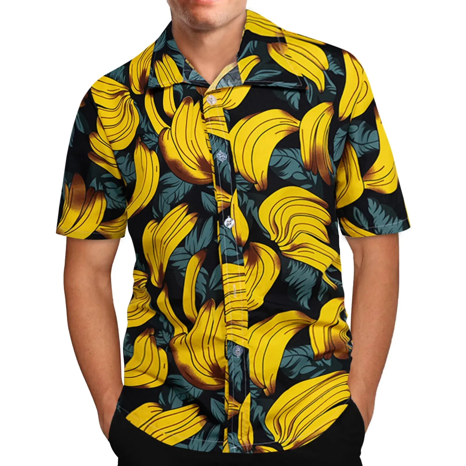 

Shirt For Mens Hawaiian Banana Fruit Casual 3D Printed Beach Short Sleeve Brand Imported Clothing Plus Size Streetwear Vacation