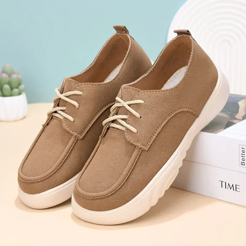 

Lace Up Flat Fashion Women Autumn Outwear Runner Sneakers Brand Designer Solid Color Shoes Footwear Zapatillas Mujer2024