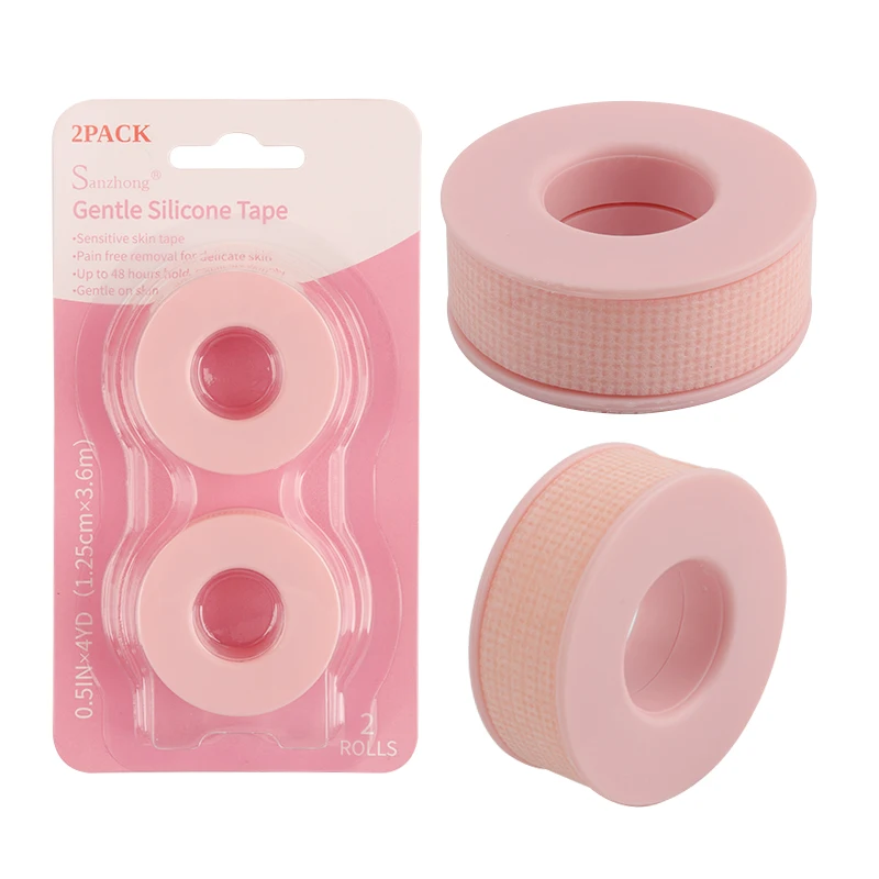 2 Rolls Micropore Breathable Lifting Extension Lash Tape Eye Pink Blue Non-woven Eyelash Tape for Eyelash Stickers Makeup Tools