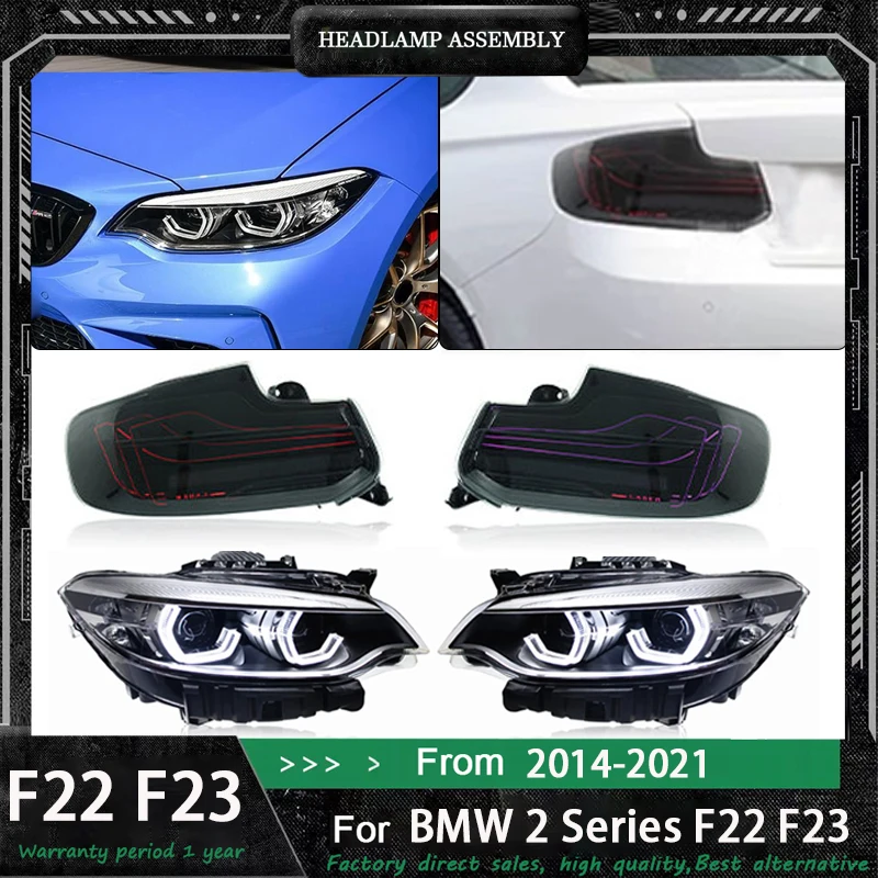 Car Headlights with taillamp For BMW 2 Series F22 14-21 LED Car Lamp Daytime Running Lights Dynamic Turn Signals Car Accessories