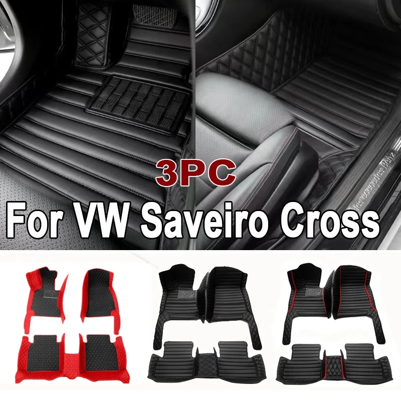 Custom Fit Automotive Car Floor Mats For VW Saveiro Cross G5 5U 2009~2017 Luxury Leather Men Women Full Coverage