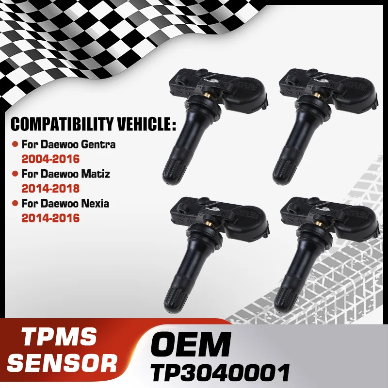 

TPMS Tire Pressure Monitor Sensor For Daewoo Gentra 2004-2016 Daewoo Matiz 2014-2018 Daewoo Nexia 2014-2016 TP3040001 433 MHz