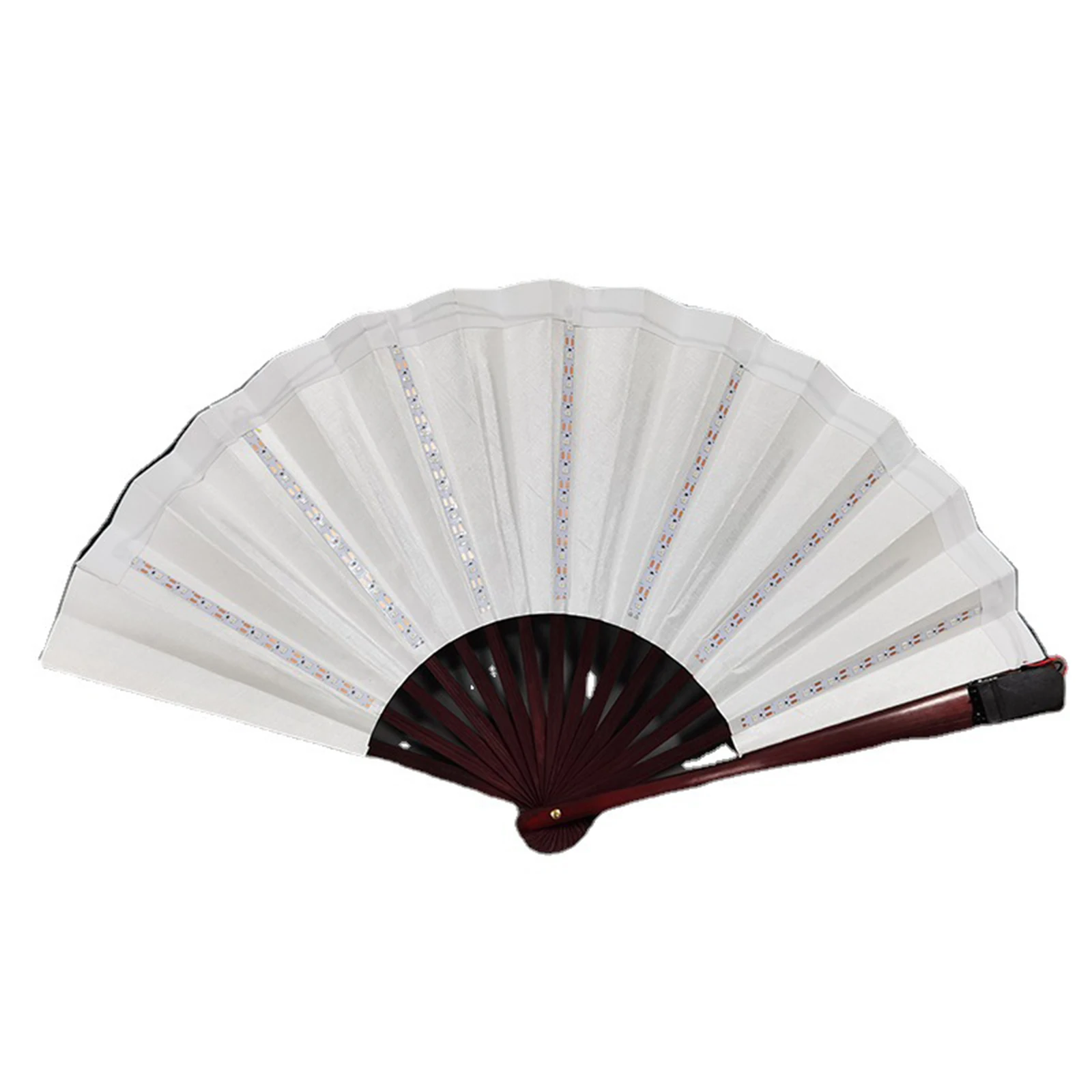 Foldable Hand Fan With LED Lights Glowing Fluorescent Discoloration Fan For Night Performance Dj Bar Club Room Party Decoration