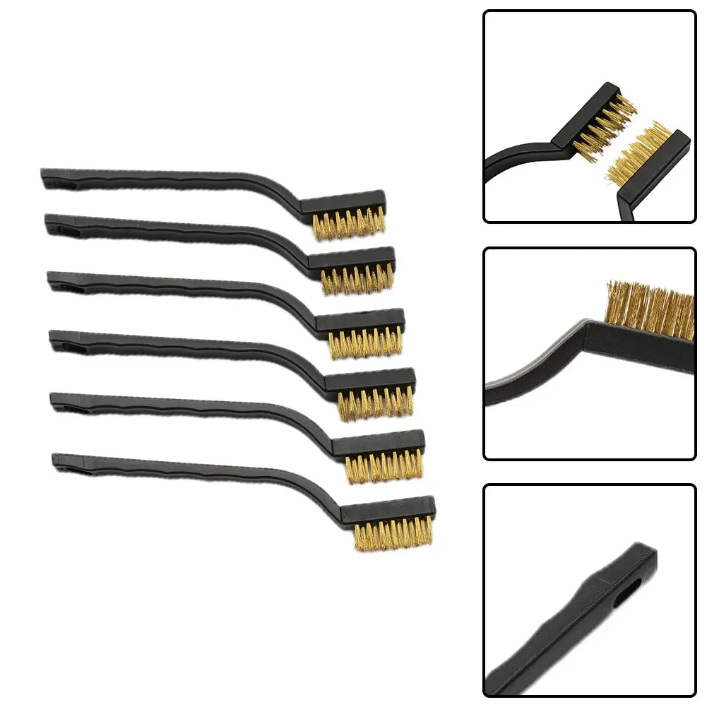

6/12pcs set Small Wire Brushes Cleaning Brushes For Mechanical Part Derusting Remove Paint Accessories Stainless Steel Wire