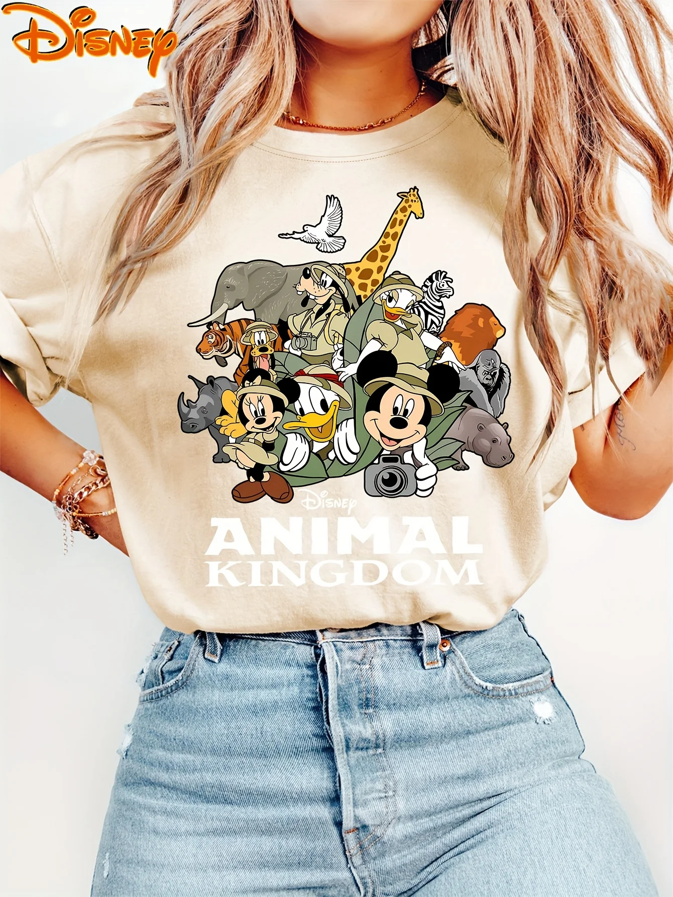 

Women's Disney Mickey & Minnie Mouse T Shirt Men Cotton Tee O-Neck Casual Oversize Short Sleeve Streetwear Clothing Vintage tops