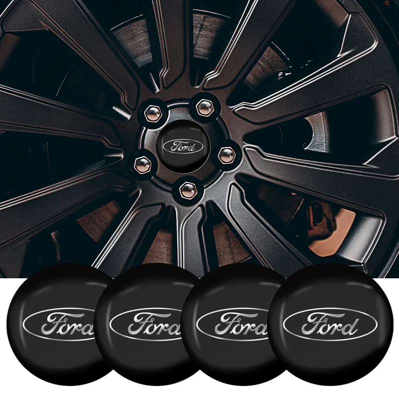 56mm Car Wheel Center Hub Caps Stickers for Ford Fiesta Ranger Focus Kuga Transit Fusion Esco MK2 MK3 MK4 Kuga Ecosport Edge