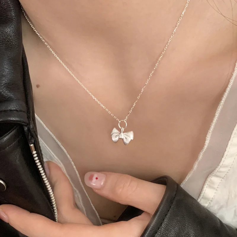 

Ожерелье из стерлингового серебра 925 пробы, Классическая искусственная подвеска, матовое геометрическое украшение для женщин и девушек, подарок, Прямая поставка, оптовая продажа