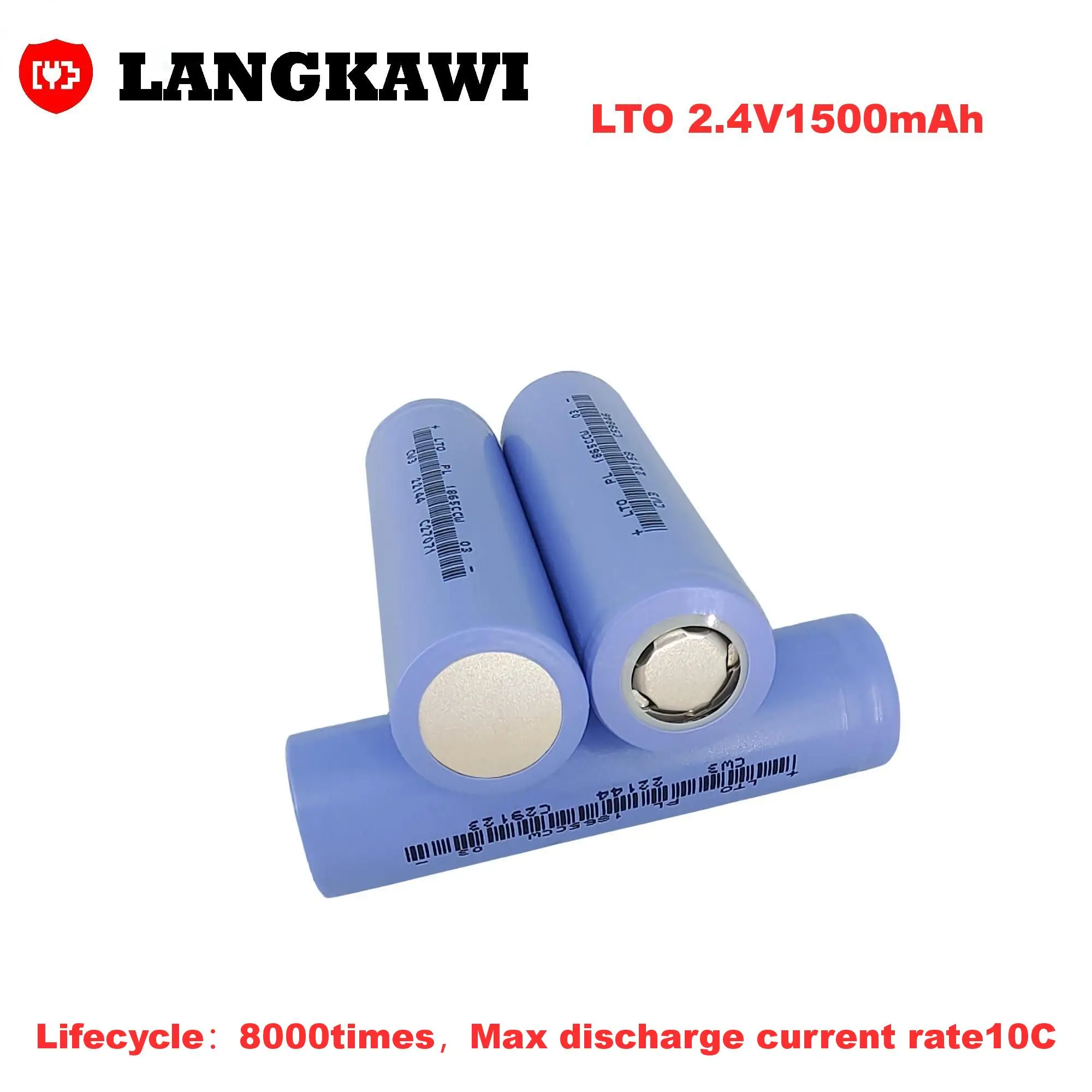 18650 LTO 2.4V1500mAH 10C 15A Discharge High Safety Lithium Titanate Battery  for 12V battery bank pack scooter golfcar