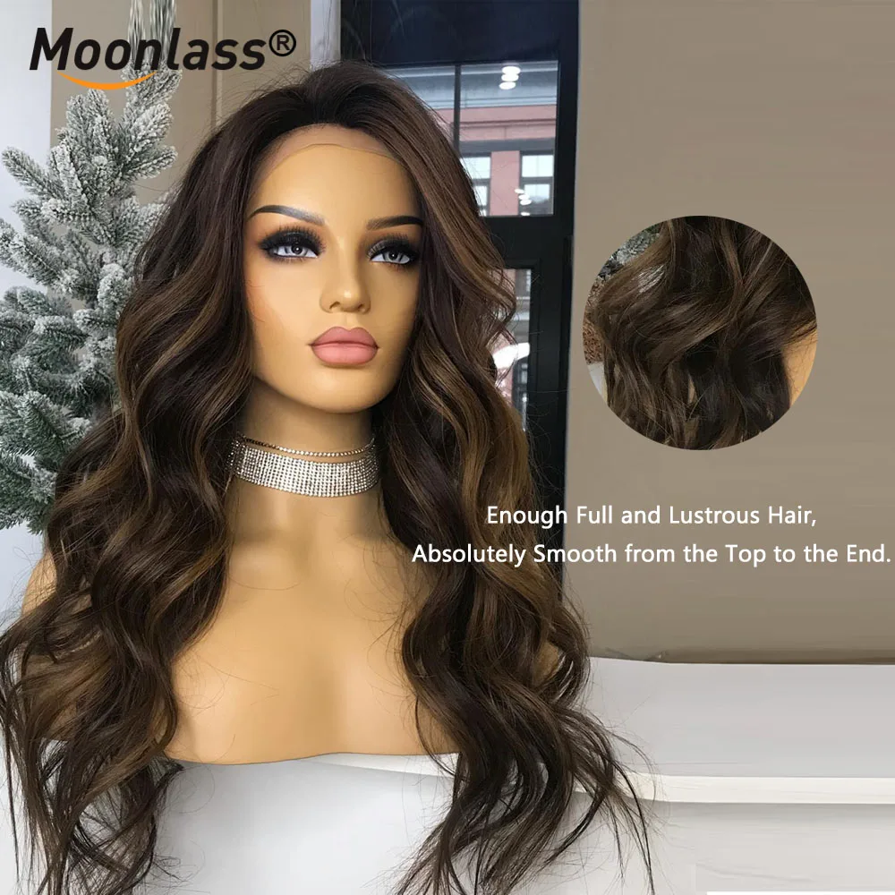 Highlight Brown Body Wave Wig 100% Human Hair Glueless Ash Blonde 13x6 Lace Frontal Wigs Preplucked Natural Hairline Human Wigs