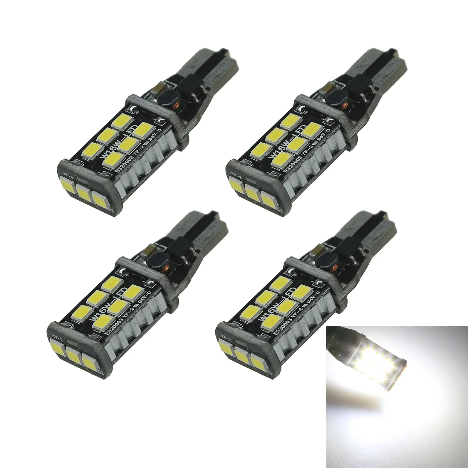 4x White RV T10 W5W Malibu Landscape Light Wedge Lamp Canbus Error Free 15 Emitters 2835 SMD LED 280 285 447 A125-W