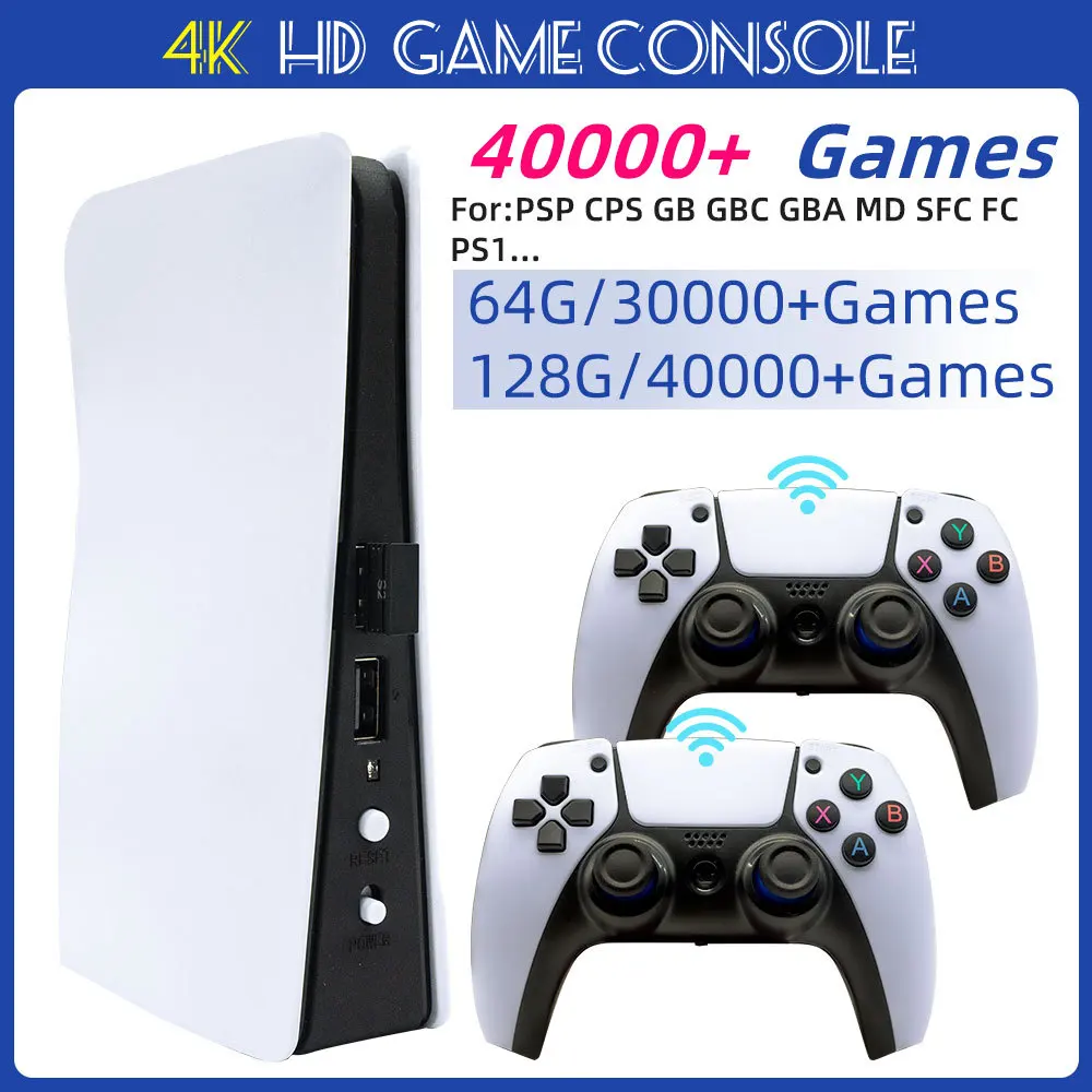 Pre-installed 40000+ Free Games Video Game Console Retro Game Box 5 Mini Game Stick 4K 64G 128G For MAME 64 bit 128 bit Games