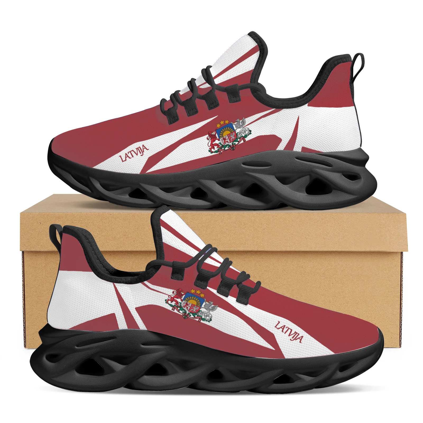 

INSTANTARTS Latvia National Emblem Red Lion Women's Comfortable Casual Walking Shoes Outdoor Colorful Breathable Running Shoes