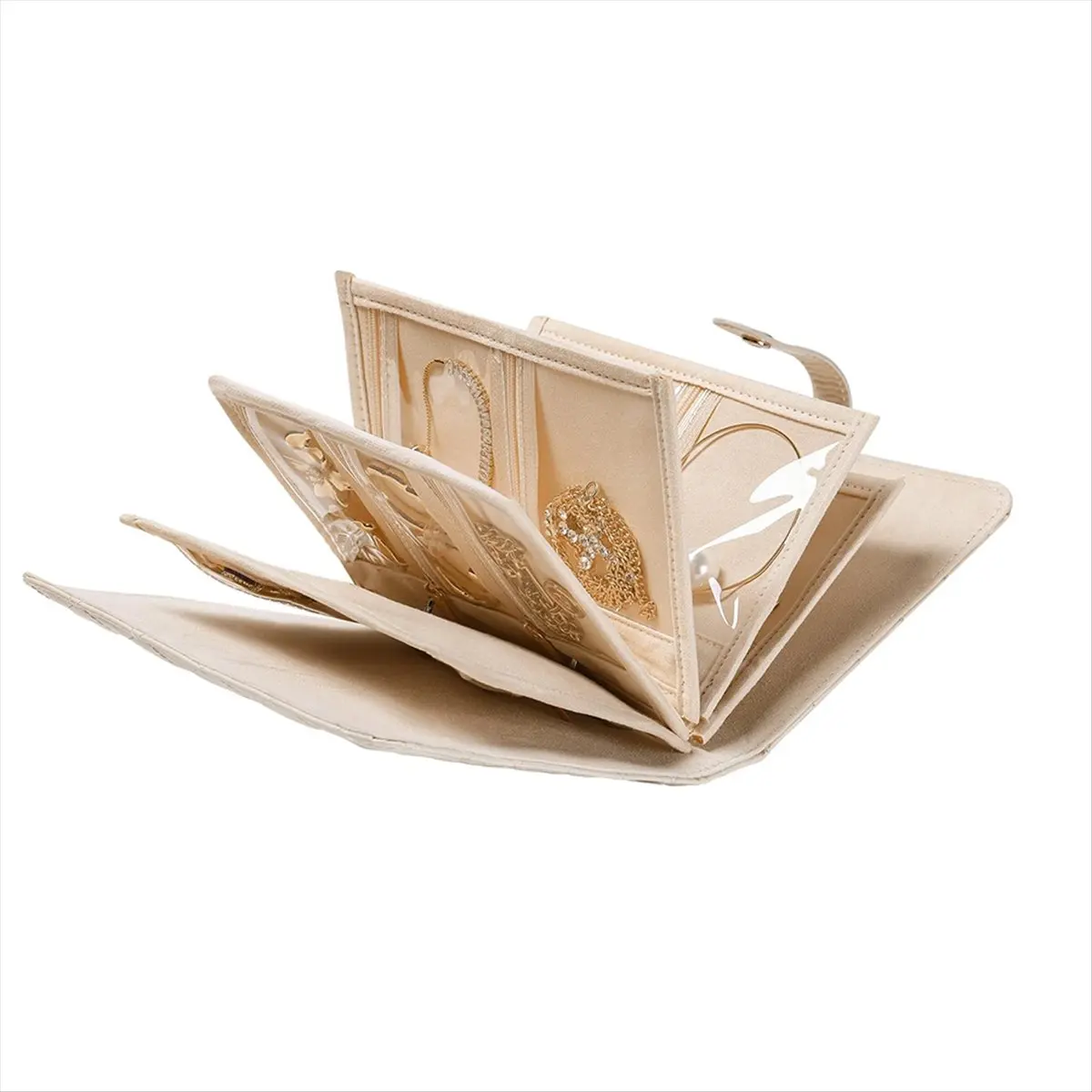 COFA Travel Jewelry Organizer Box, Portable Jewelry Storage Book Bag with Zipper, Valentine Gifts for Women, Jewelry Case