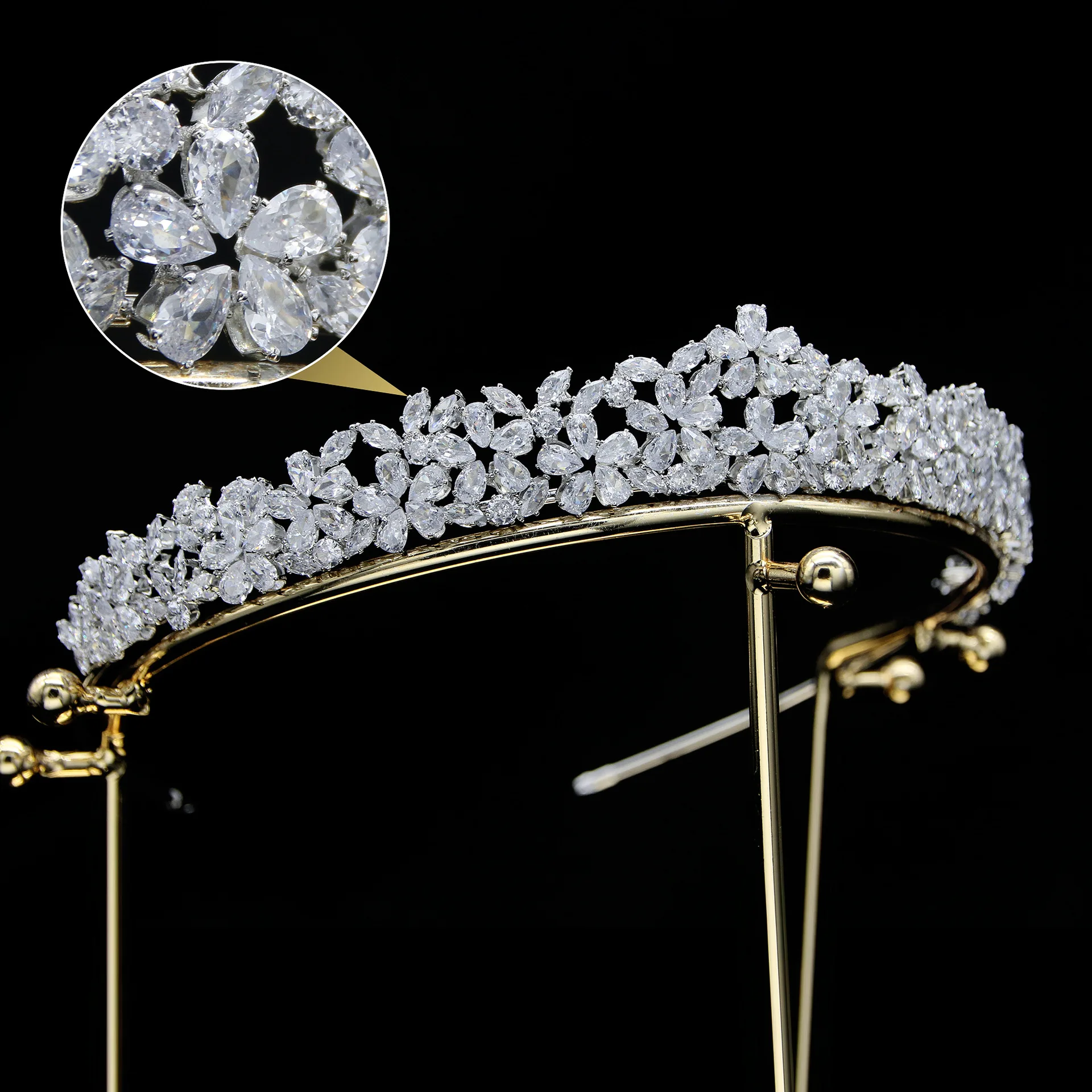 

Luxury Bridal Tiara Crown For Wedding Headband Cubic Zirconia Princess Queen Crowns For Women Bride Prom Hair Jewelry Headpiece