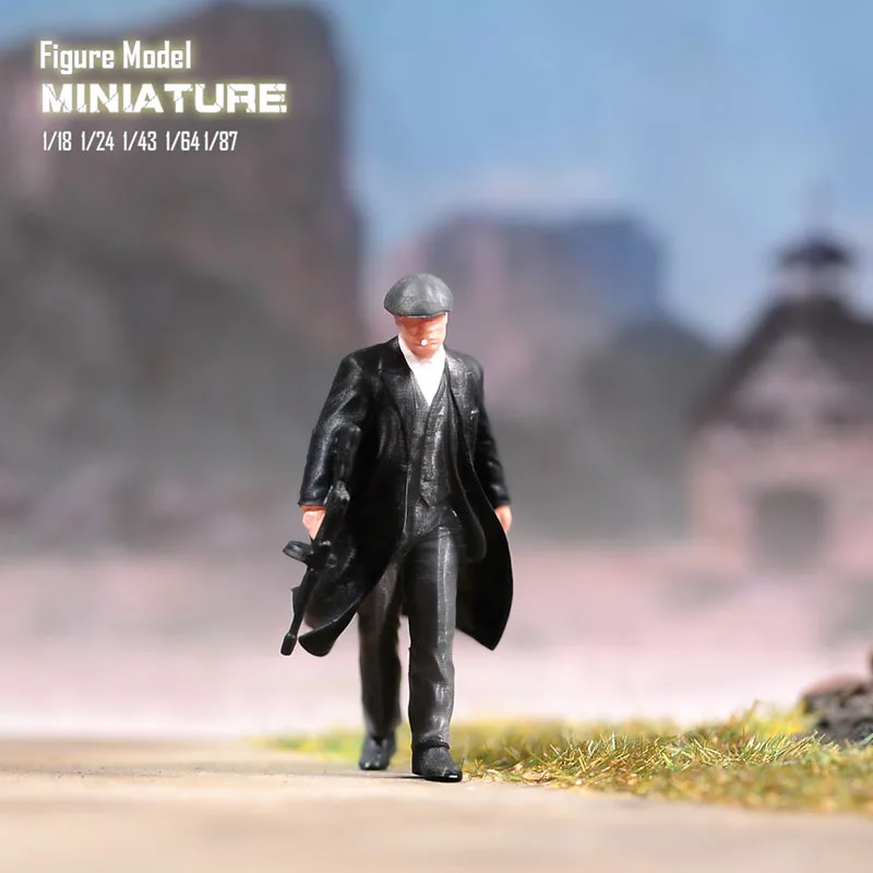 Miniatures 1/18 1/24 1/64 1/43 1/87 John Shelby Tommy Shelby Figure TV Character Diorama Street Scene Sand Table Prop Model Toy