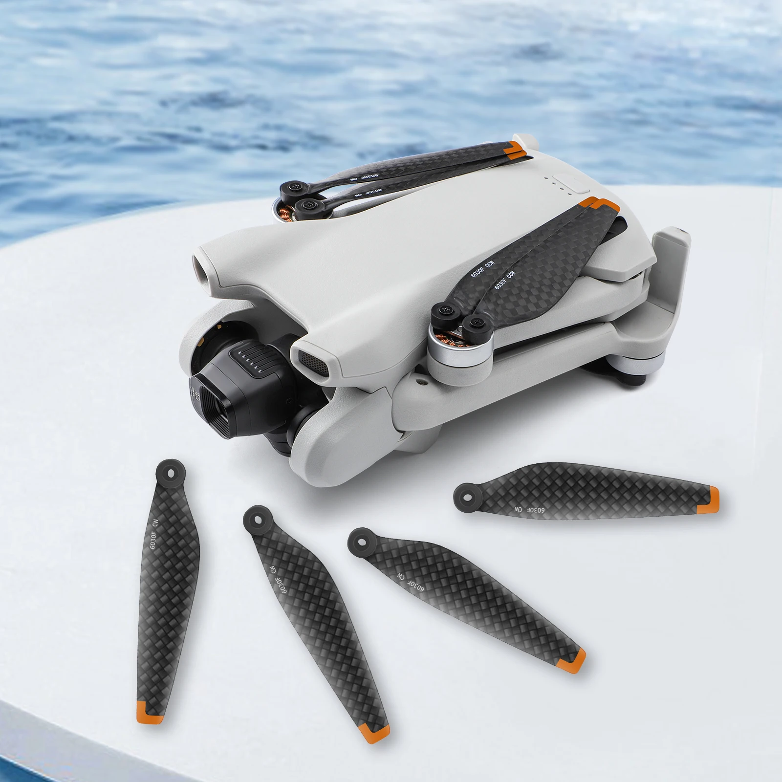 Picture 3: For DJI Mini 3 propeller 6030F carbon fiber propeller compact low noise wing blade accessories