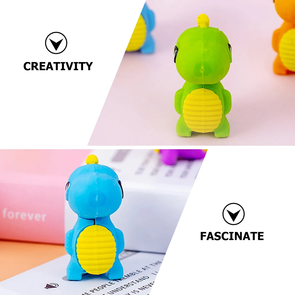 

48 Pcs Dinosaur Erasers Adorable Shaped Safe Rubber Material Cute Novelty Bulk Kids Classroom Holiday Student Supplies