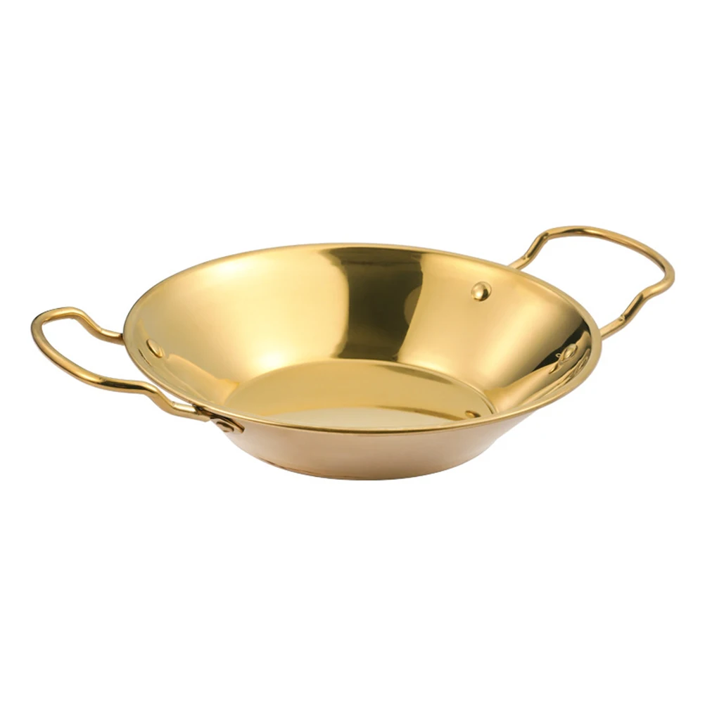 

Griddle Cookware with Detachable Handles Hot Pot Stainless Steel Cooking Utensils Kitchen Casserole Golden
